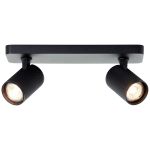 Brilliant Marty Plafonnier Aluminium Sablonneux Noir 10W 700lm - 830 Blanc Chaud | Incl. 2x GU10