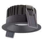 Ledvance Spot LED Fix Aluminium Noir 8W 680lm 36D - 930 Blanc Chaud | Diamètre 68mm - IP44 - Meilleur rendu des couleurs - Dimmable