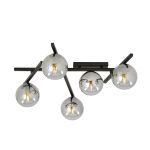 Emibig Plafonnier Smart Acier Noir | Convient pour 5x E14 - Max 10W