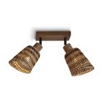 Good&Mojo Plafondlamp Java Bamboe Bruin | Geschikt voor 2x E27 