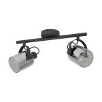 Eglo Plafondlamp Berregas Staal Zwart Chroom | IP20 - Geschikt voor 2x E27 