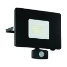Eglo Wandlamp Faedo 3 Aluminium Zwart 53W 5800lm - 850 Koel Wit | IP65 - Bewegingssensor